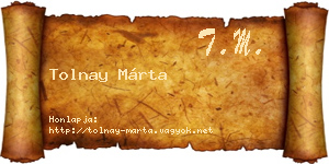 Tolnay Márta névjegykártya