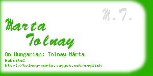 marta tolnay business card